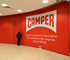 Оформление сети магазинов Camper ,оформление торговых и выставочных центров